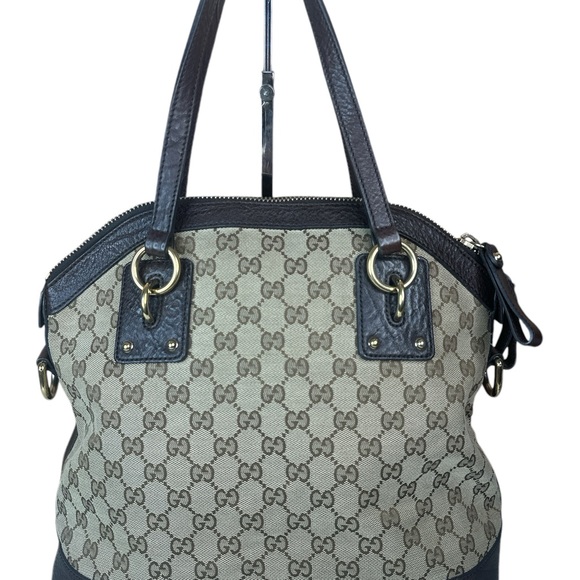 GUCCI GG canvas/leather interlocking charm bag no strap - Picture 2 of 11